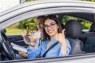 Teen driver behind the wheel during a lesson