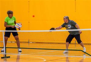 Indoor pickleball play